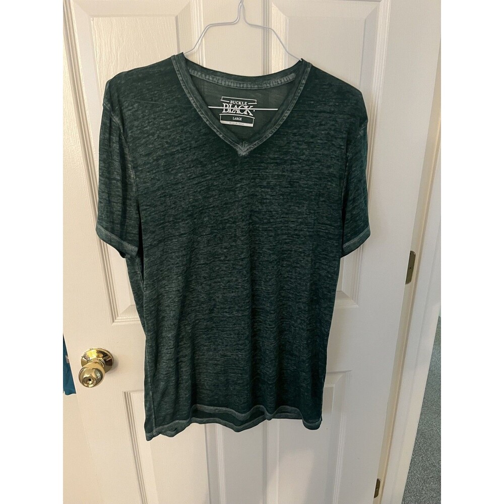 Buckle Black Men Large Green Burnout T-Shirt Thin Super Soft EUC!